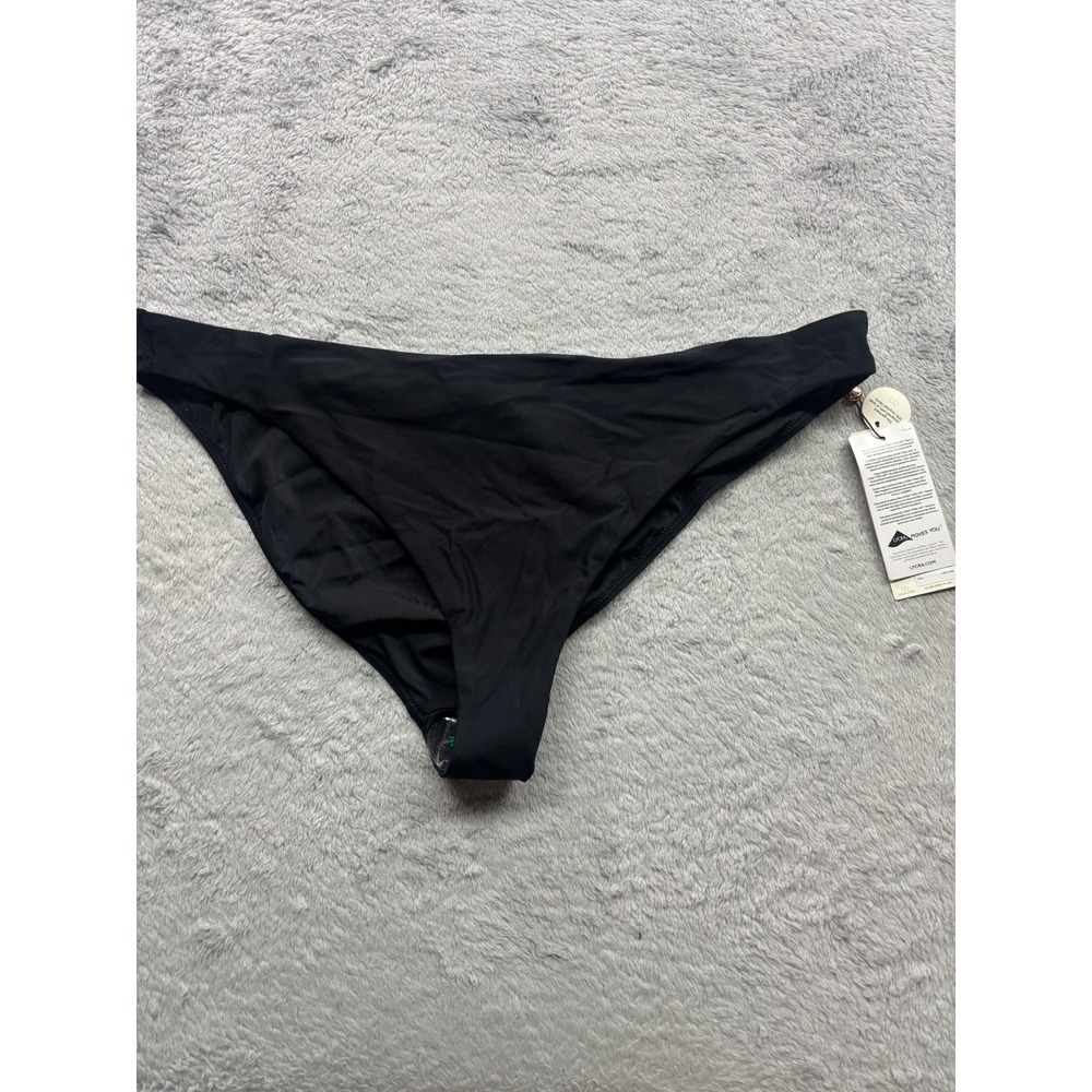 CALIA Womens Pure Black Low-Rise High Leg Cheekiest Bikini Bottom XXL WSA12441